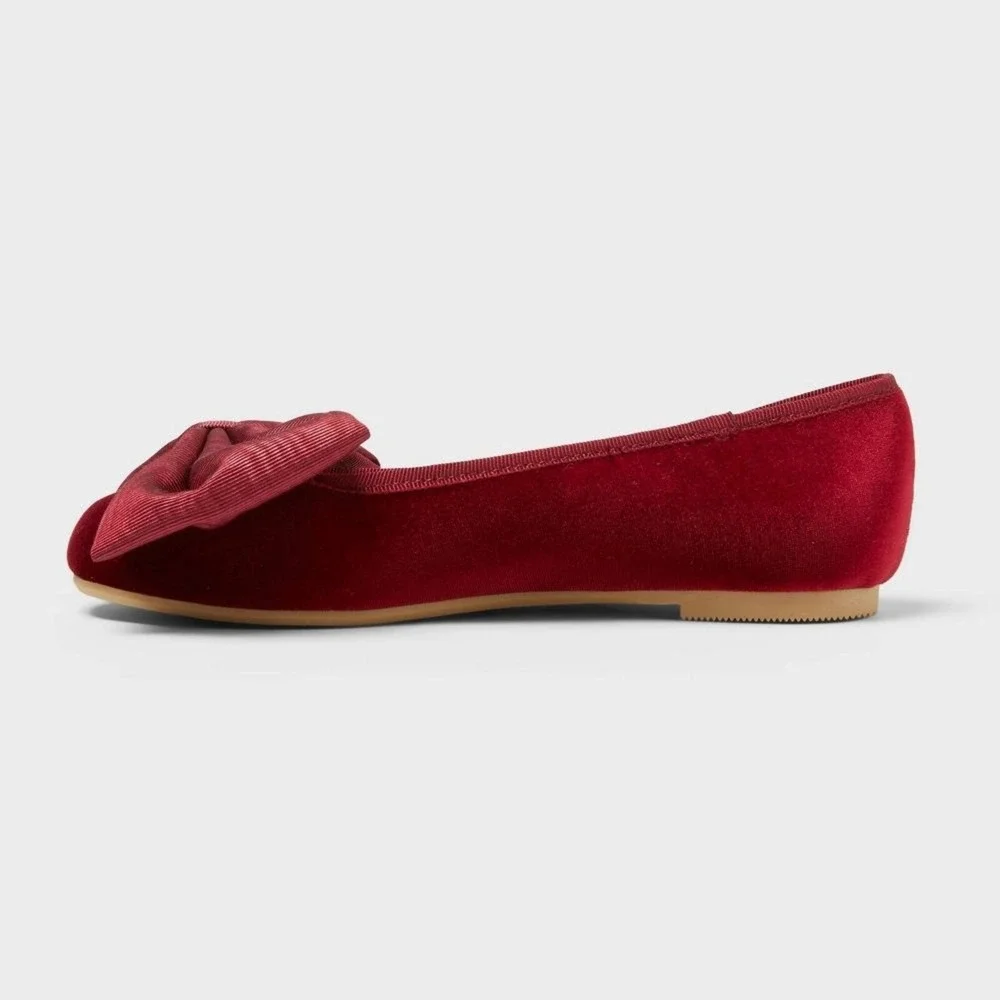 Girls Size 4 Cat & Jack Perla Ballet Flats Red New With Tags - Picture 9 of 10